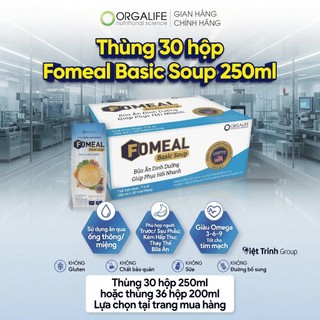 [Mẫu mới]Thùng 30 hộp 250ml thực phẩm dinh dưỡng Fomeal Basic Soup,Áp suất thẩm thấu phục hồi nhanh