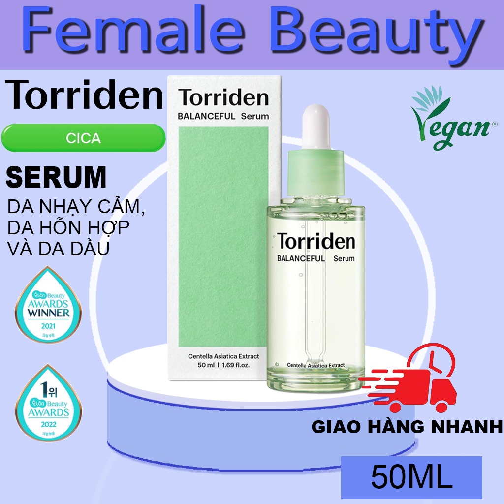 Serum Torriden cân bằng BALANCEFUL CICA CONTROL Serum 50ml - Làm Dịu, Giảm Mẩn Đỏ Cho Da Mụn