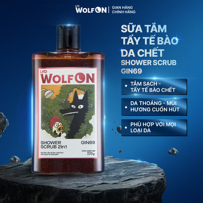 Sữa Tắm Nam Giới 2IN1 Tẩy Tế Bào Chết LYD Wolf ON Shower Scrub Gin69 330g