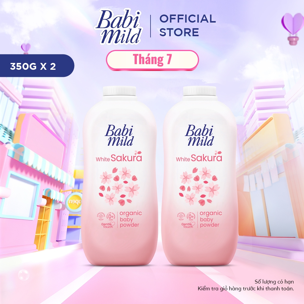 Combo 2 Phấn thơm Babi Mild 350Gx2