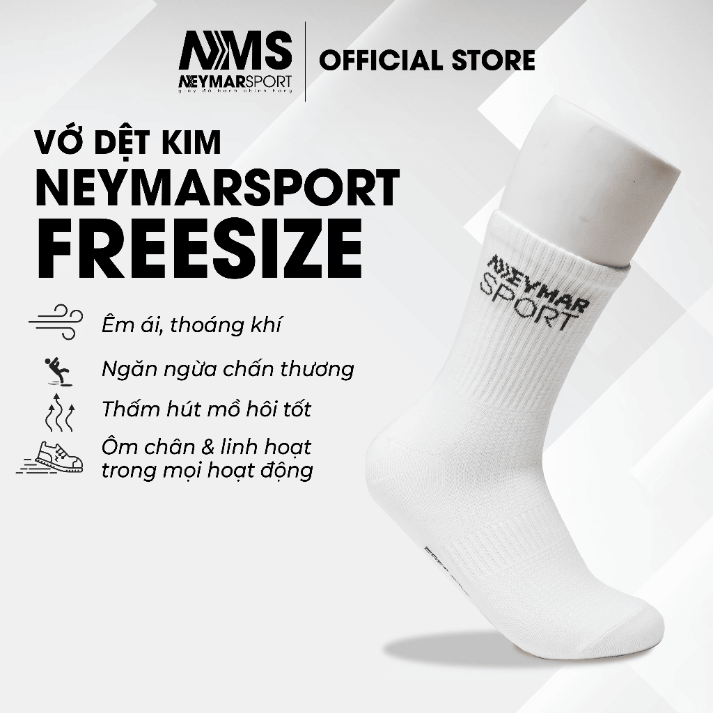 Tất vớ thể thao đá bóng NEYMARSPORT cho nam cổ lửng 95% cotton hàng dệt kim