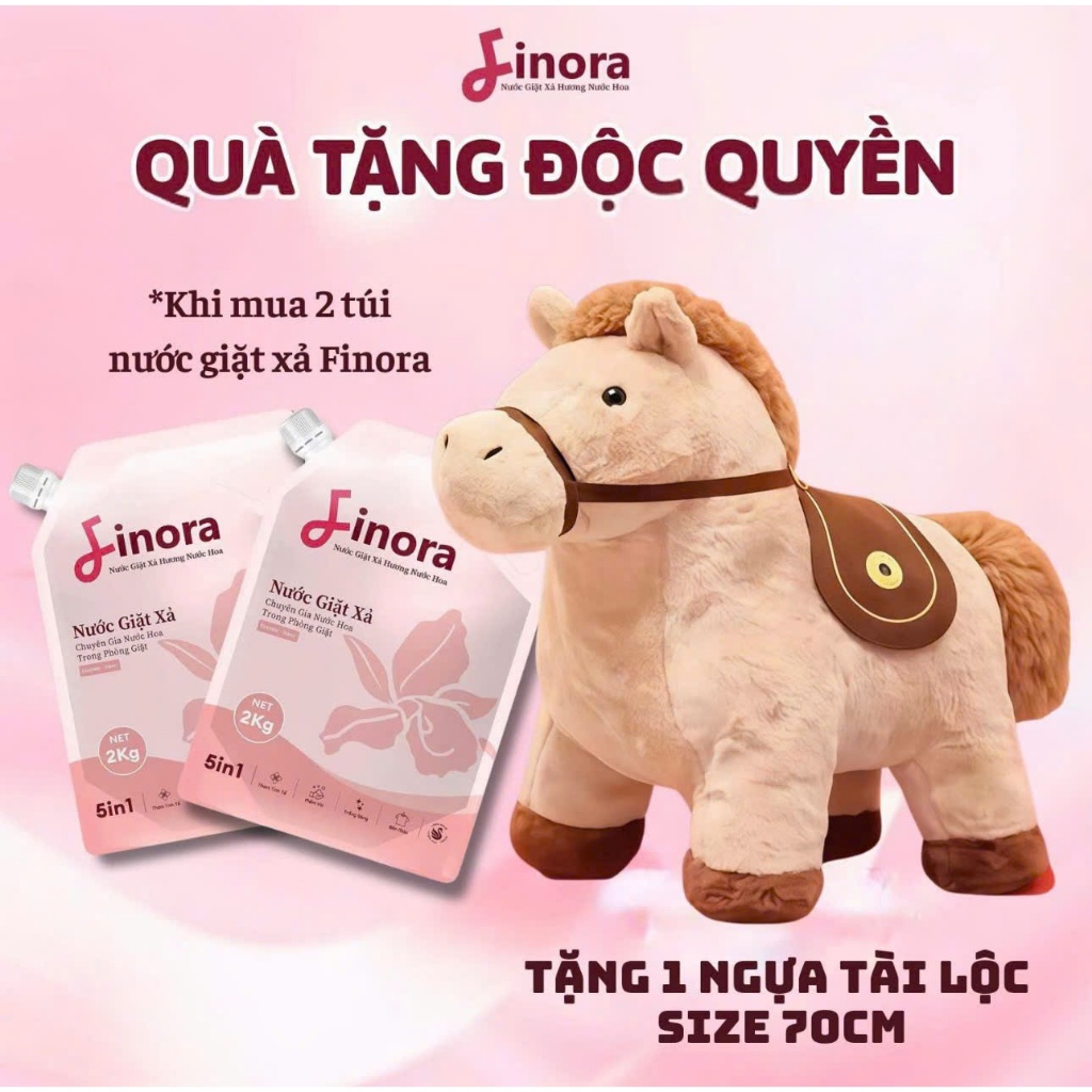 [Tặng 1 Ngựa Khổng Lồ]  Combo 2 nước giặt Finora mỗi túi 2 Lít - hương thơm lâu