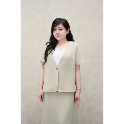Áo khoác cổ V dáng suông Bigsize ( 55kg-95kg)- 26HAK007- [ BU Bigsize Young ]