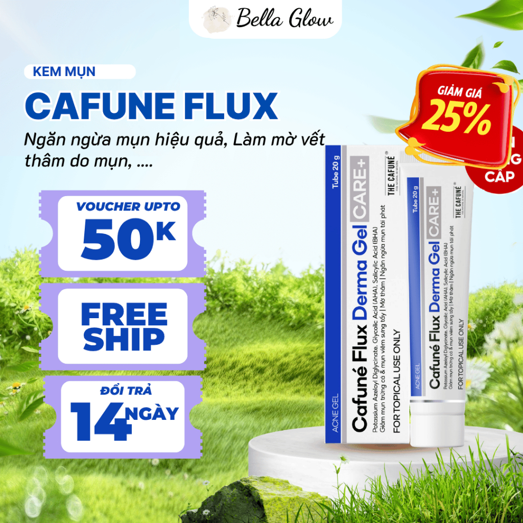 Cafune Flux Derma Gel - Gel Giảm Mụn Ngừa Thâm, Giúp Da Trắng Sáng, Ức Chế Sắc Tố, Thông Thoáng Lỗ C