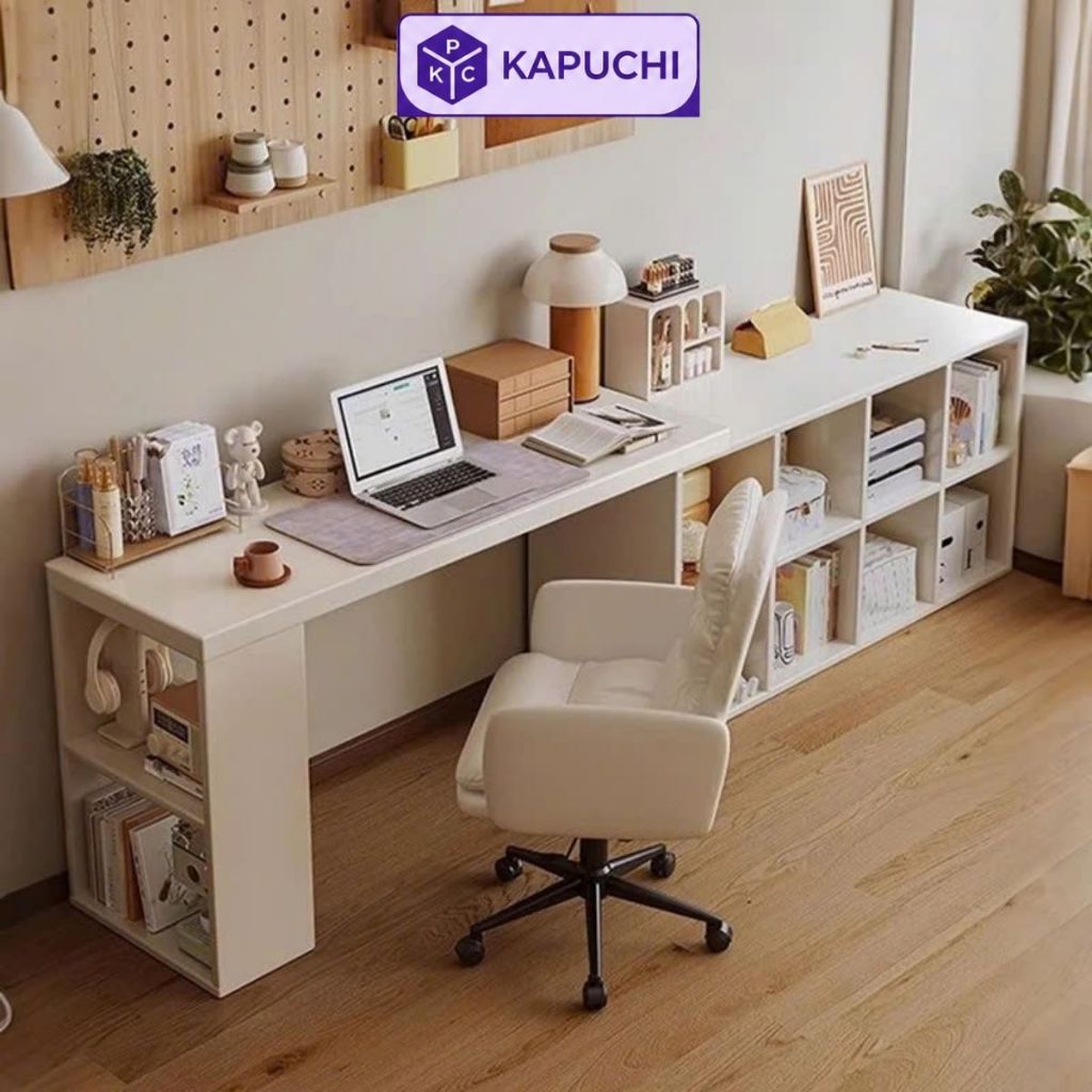 Bàn làm việc KAPUCHI kèm kệ sách thông minh hiện đại - GP368