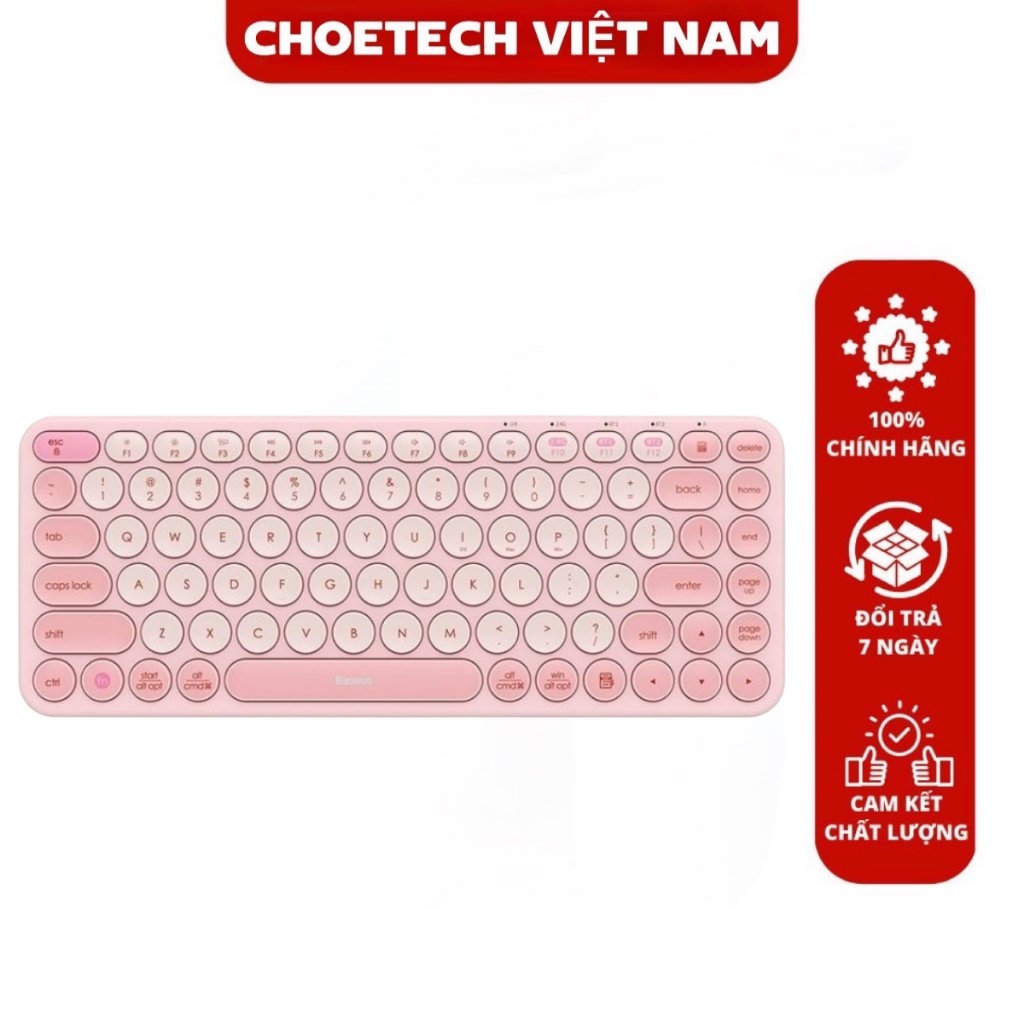 Bàn phím không dây Baseus K01A Wireless Tri-Mode Keyboard (2.4Ghz Bluetooth, Kết nối 3 thiết bị)