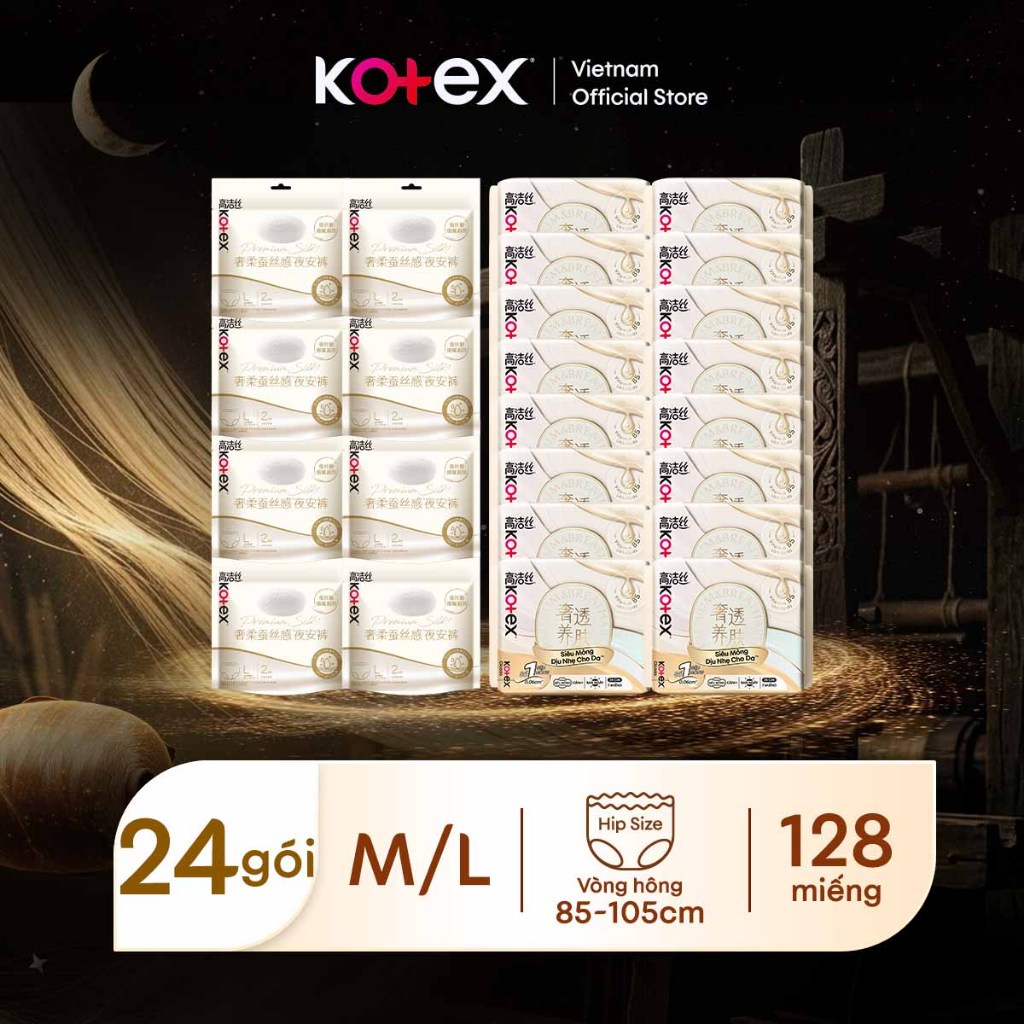 Combo 16 Băng vệ sinh Cicada + Combo 8 Băng quần Kotex Silky Cicada Êm mềm siêu mỏng size M/L