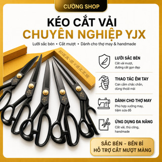 Kéo Cắt Vải Chuyên Nghiệp – Lưỡi Sắc Bén, Cắt Mượt, Dành Cho Thợ May & Handmade, YJX