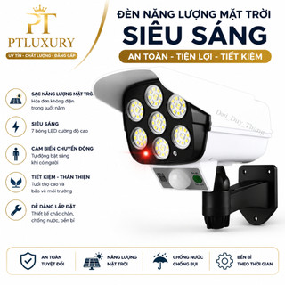 Đèn Năng Lượng Mặt Trời Giả Camera Tự Động BẬT TẮT Chống Trộm, Chống Nước , Có Điều Khiển - PTLUXURY