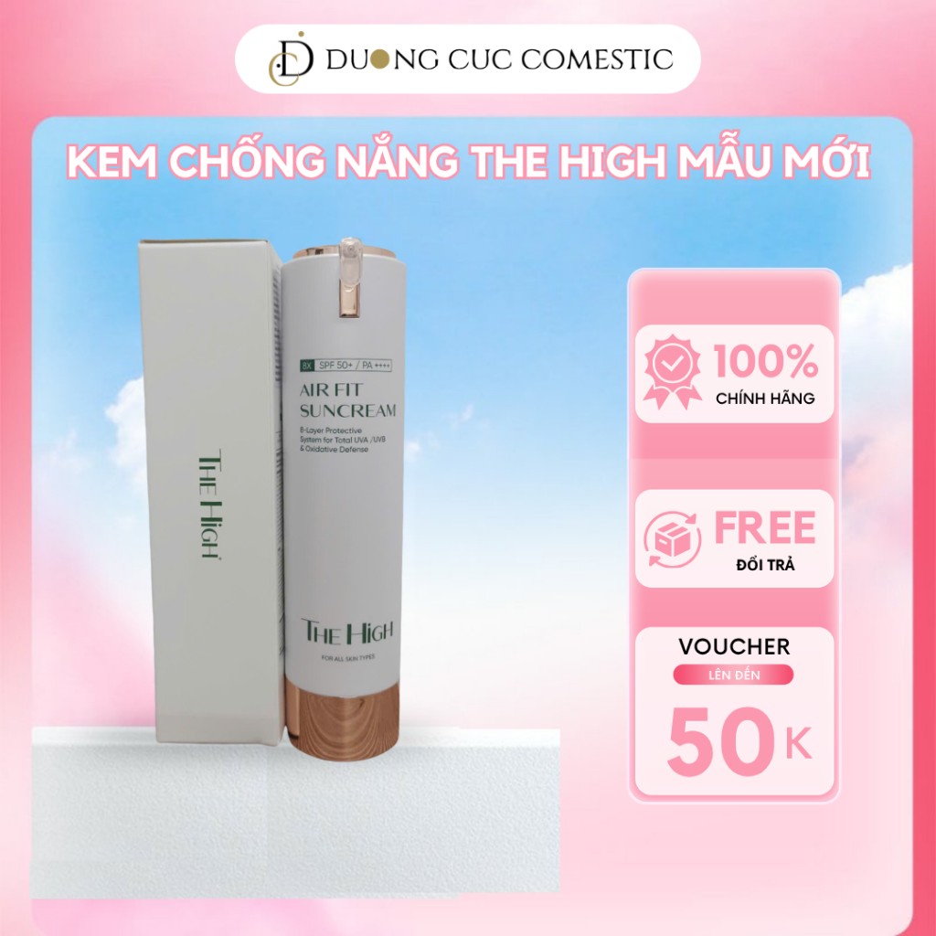 Kem chống nắng nâng tone The High Airfit Sun Cream thay lớp makeup tự nhiên 50ml DC165