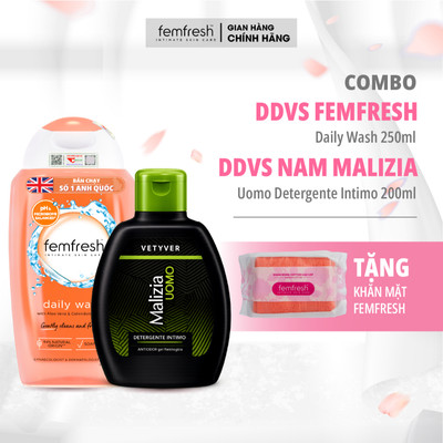 [MUA 2 TẶNG 1] Combo Dung Dịch Vệ Sinh Femfresh Daily Wash Và Dung Dịch Vệ Sinh Nam Malizia hàng ngày khử mùi