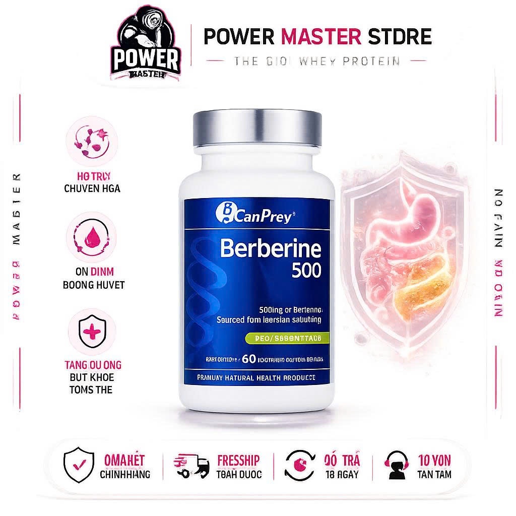 CanPrev Berberine 500 60 Viên Thực Phẩm Bổ Sung CanPrev