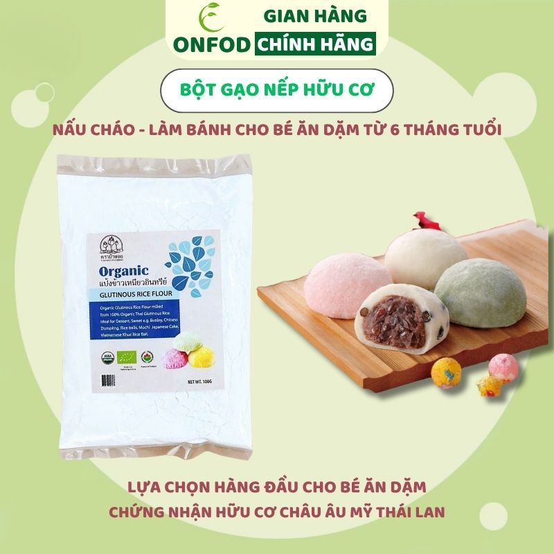 Bột gạo nếp ăn dặm cho bé hữu cơ ONFOD nấu cháo nấu bột từ 6 tháng tuổi
