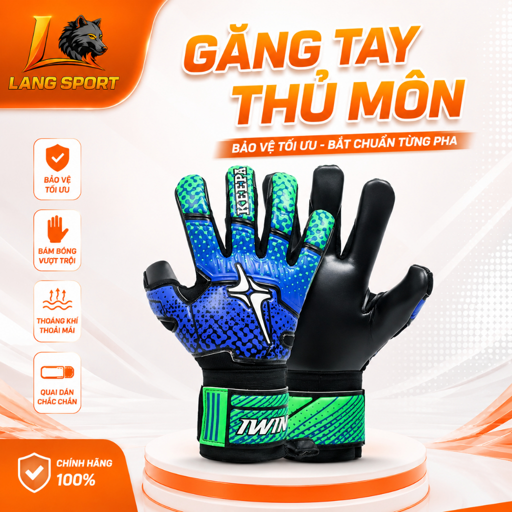 (HỎA TỐC) GĂNG TAY THỦ MÔN IWIN KEPPA DÍNH BÓNG, ÊM ÁI, BỀN BỈ - LANG SPORT