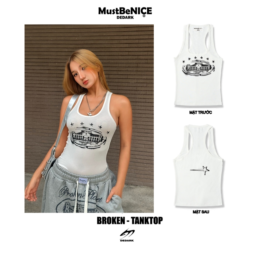Áo thun nữ 3 lỗ 𝐁𝐑𝐎𝐊𝐄𝐍 DEDARK TANKTOP