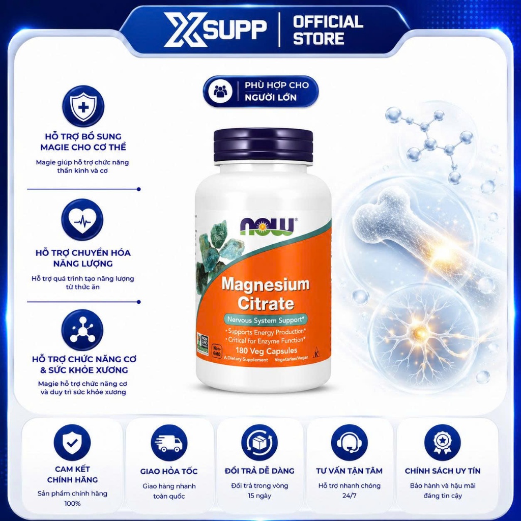 Now Foods Magnesium Citrate - Dietary Supplement