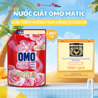 Nước giặt OMO Matic tinh dầu hương hoa hồng túi 1.8L