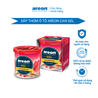 Sáp thơm ô tô Areon Gel Can Hương Dưa Hấu Ngọt Mát, Khử mùi, Làm thơm, Giảm Say Xe Hiệu Quả