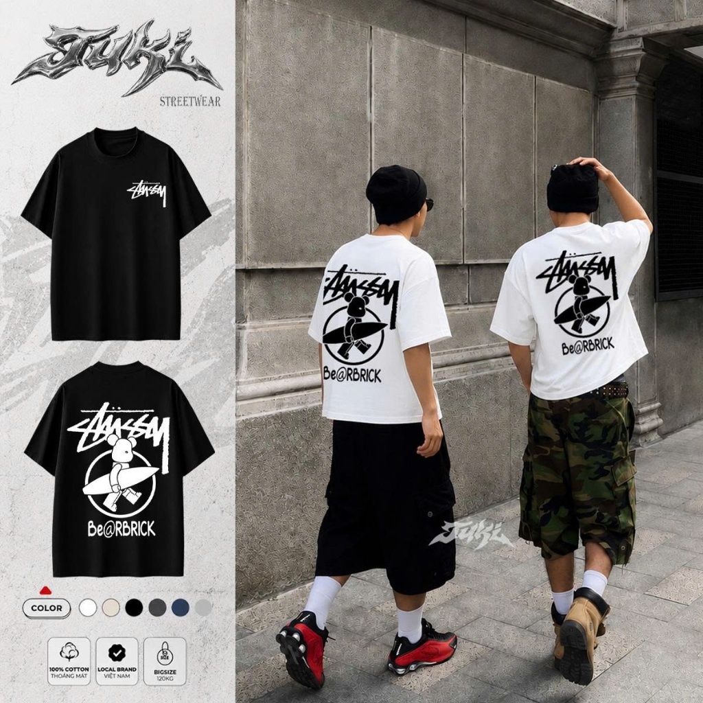 Áo Thun TUKI STREETWEAR Stussy Be@rBrick Local Brand