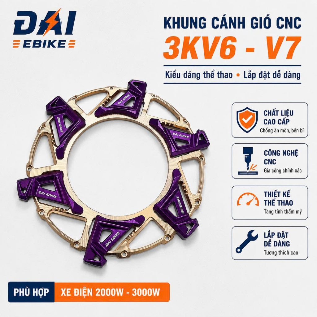 Khung Cánh Gió Lắp Cho Động Cơ 3KV6 - V7