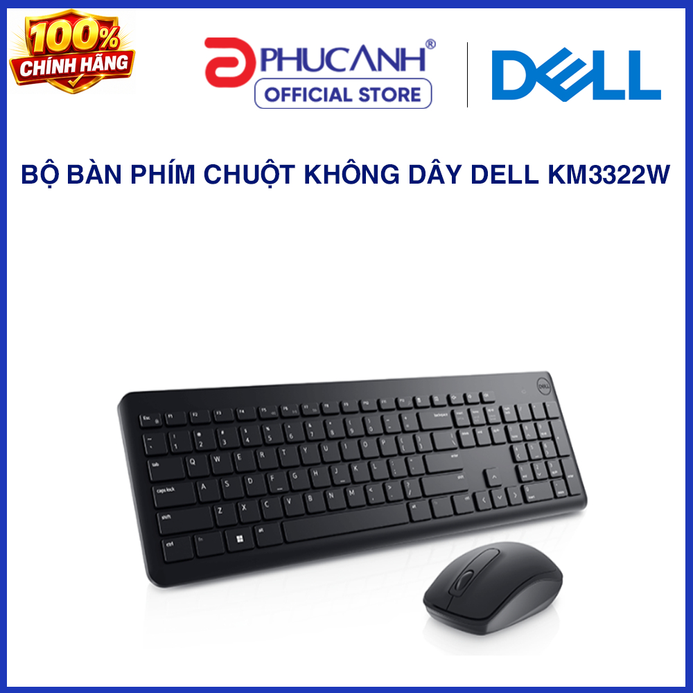 Bộ bàn phím chuột không dây Dell KM3322W