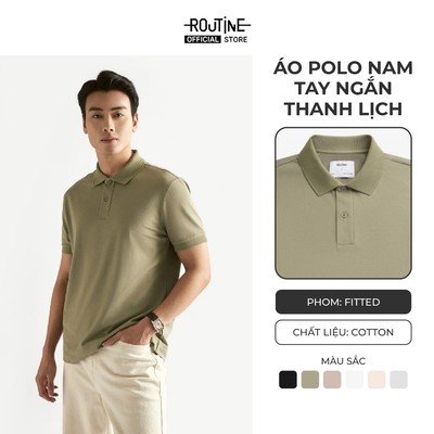 [🔥HOT] Áo Polo Trơn Tay Ngắn Co Giãn Thoáng Mát Form Fitted - Routine 10S26POL032