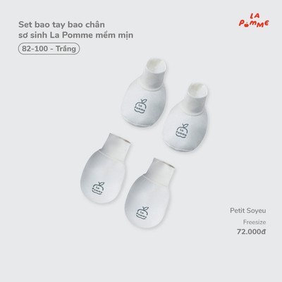 Set bao tay bao chân La Pomme cho bé - Bé trai/ bé gái - mềm mại, giữ ấm , bảo vệ, an toàn không gây kích ứng - Freesize