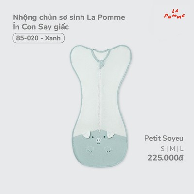 Nhộng chũn sơ sinh La Pomme -Túi ngủ giảm/chống giật mình, giúp bé ngủ ngon  - Thiết kế thông minh, thoáng khí, co giãn