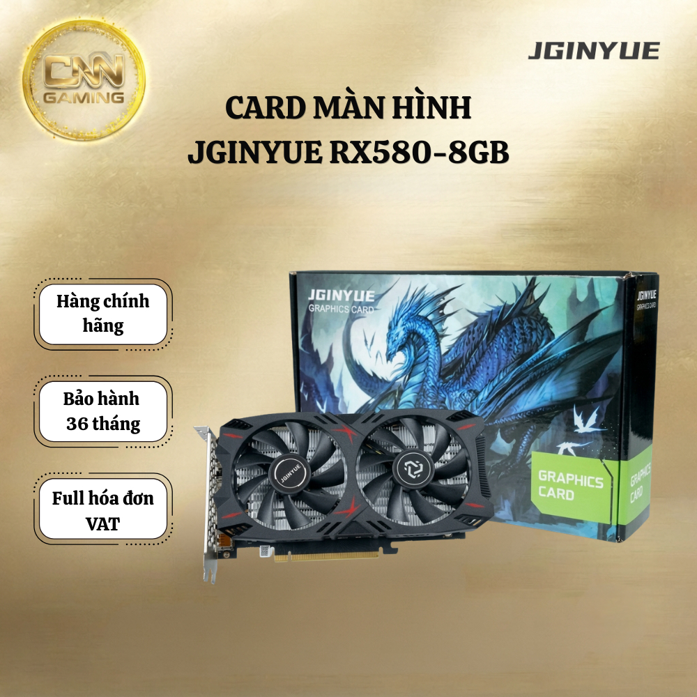 Card màn hình VGA JGINYUE RX 580 - 8GD5, sản phẩm mới 100% - bảo hành 3 năm