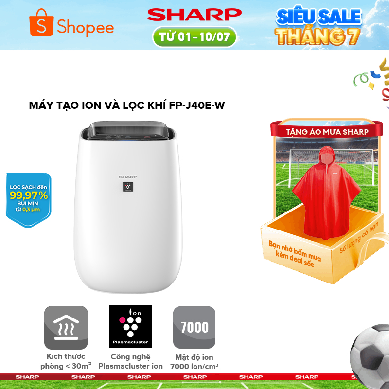 Máy Lọc Không Khí Sharp FP-J40E-W - Hàng Chính Hãng