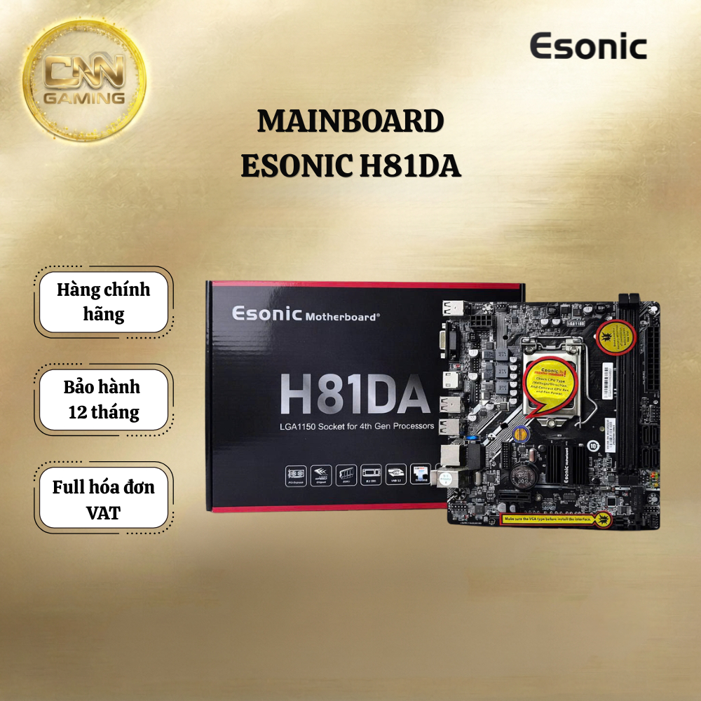 Mainboard H81 Esonic New Full Box, Bo Mạch Chủ Chính Hãng Bảo Hành 36 Tháng