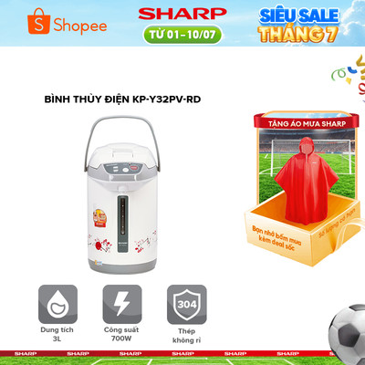 Bình Thủy Điện SHARP KP-Y32PV-RD Dung Tích 3L [HÀNG CHÍNH HÃNG BẢO HÀNH 12 tháng]