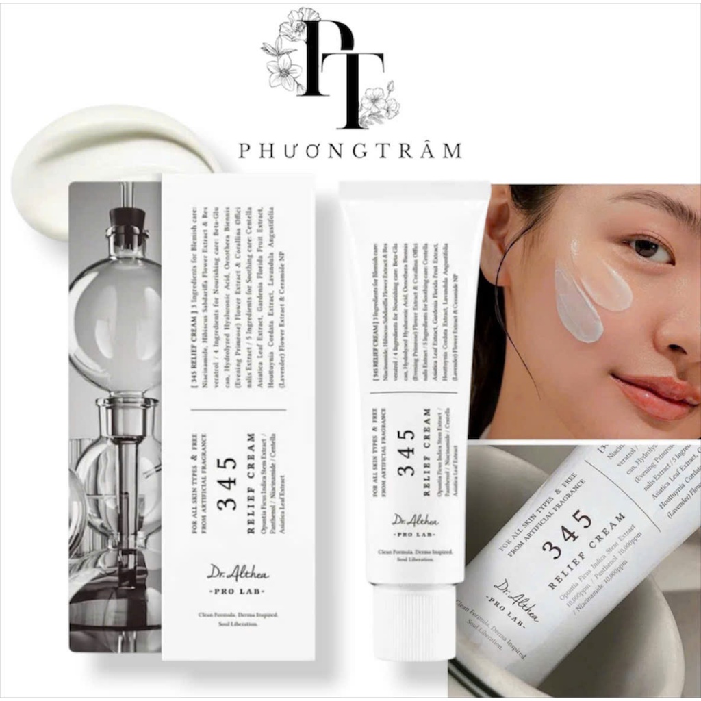 Kem 345 Phục Hồi thuần chay Làm Dịu Da Mụn DR.ALTHEA 345 Relief Cream 50ml