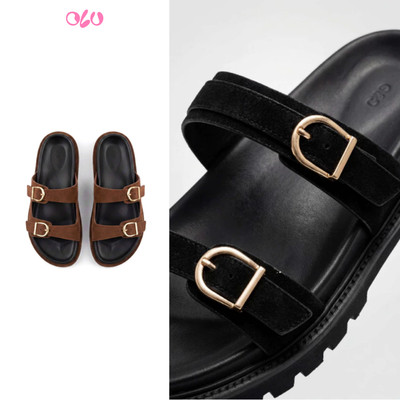 Dép OLV quai ngang Buckled Flat Sandals nhiều màu phù hợp đi chơi đi làm