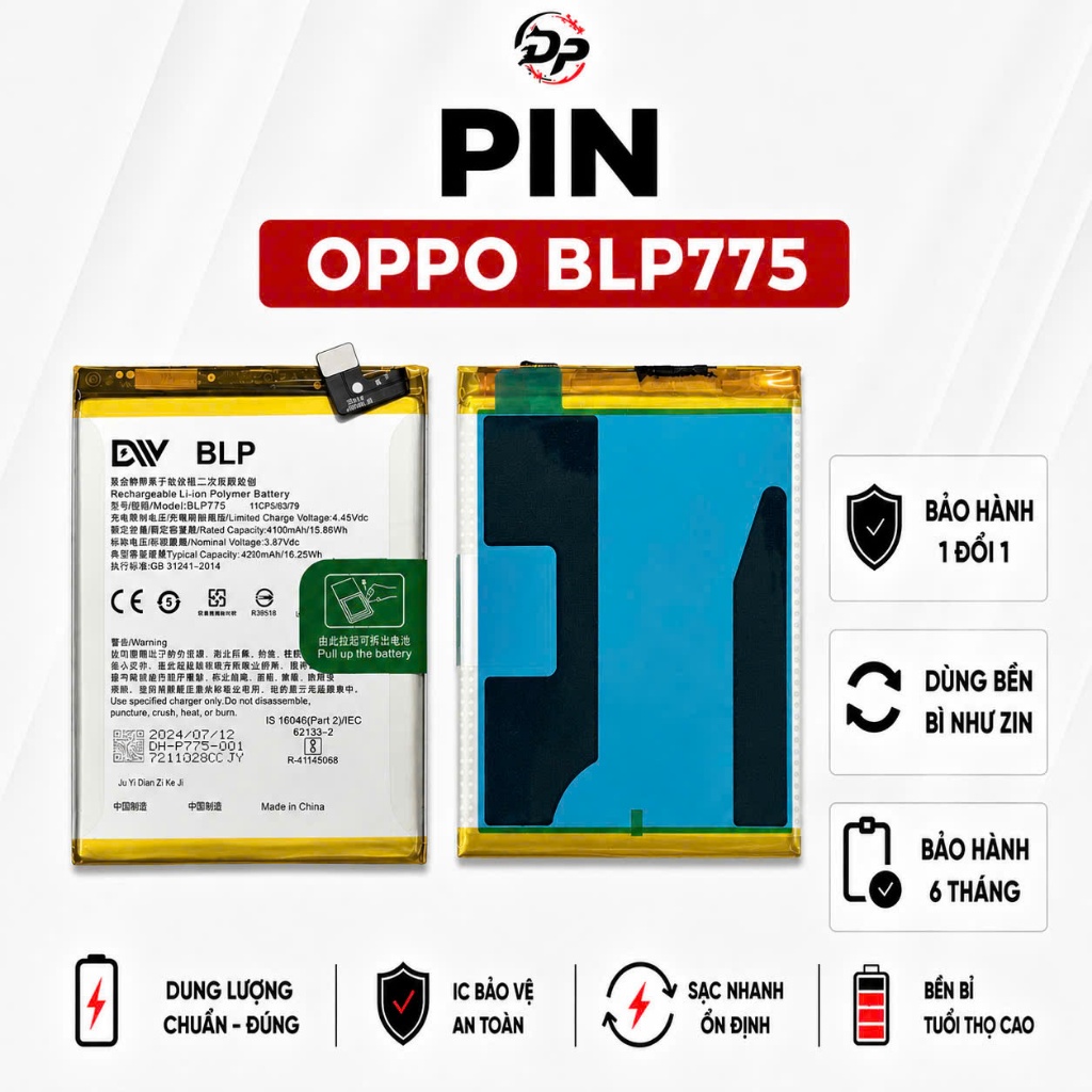 Pin Oppo BLP775 Cho Realme X3 Realme X50 5G Dung Lượng Chuẩn- Bảo Hành 6 Tháng