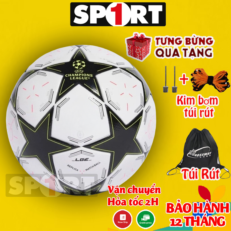 Quả bóng đá C1 mùa giải 24/25, banh bóng đá Size 5 mùa mẫu mới nhất