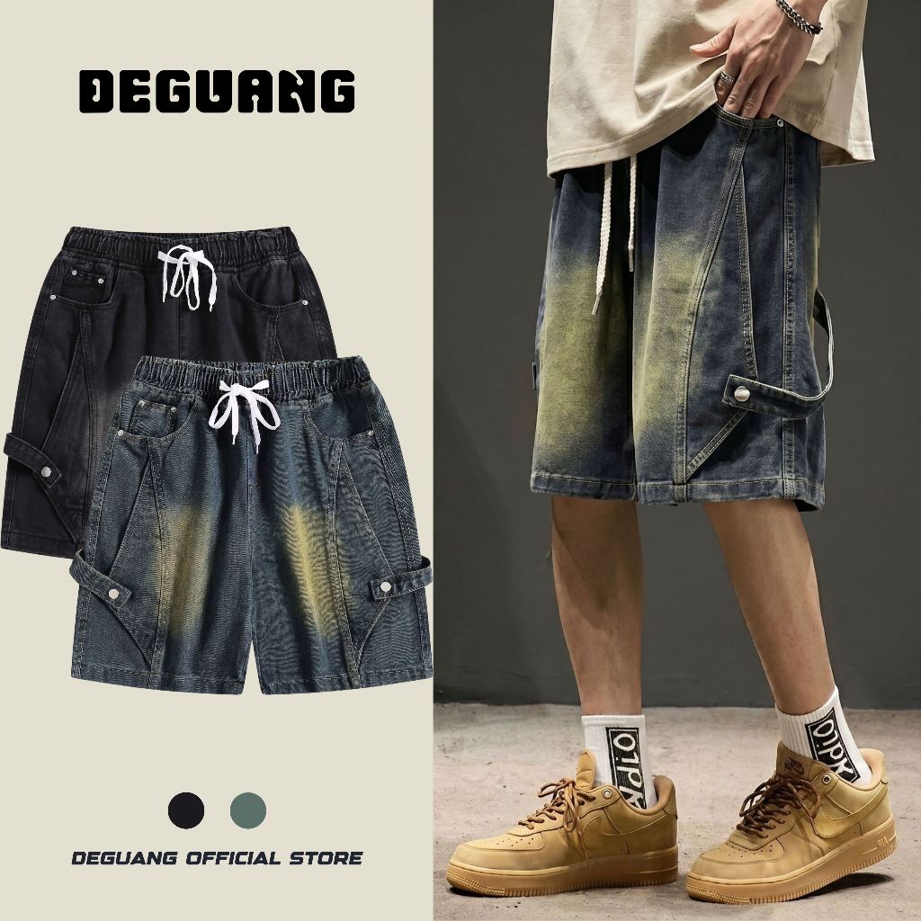 Quần Short Jean Nam Phong Cách HipHop Quần Bò Nam Cạp Chun Ống Rộng Mặc Thoải Mái [ SHORT-112 ]