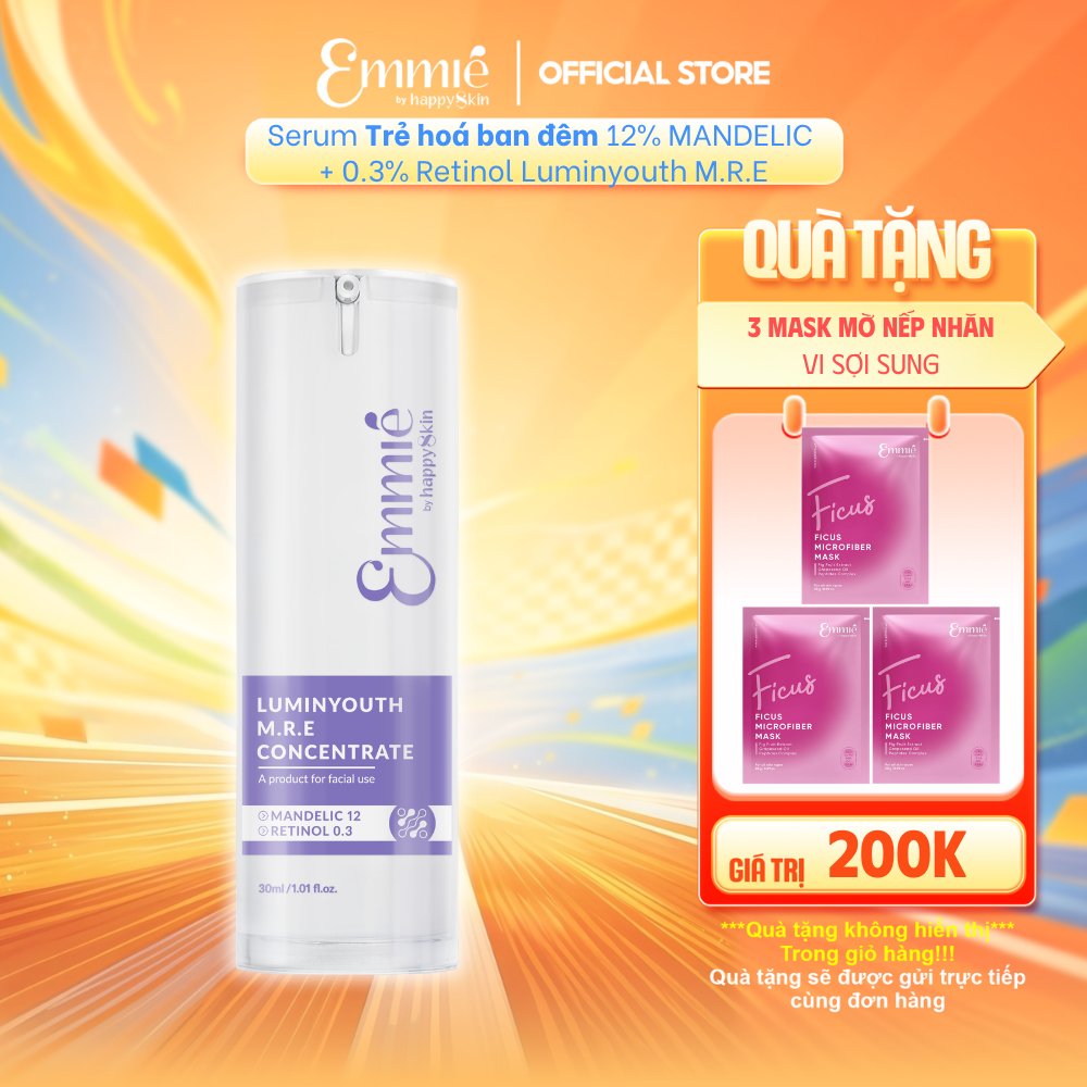 Serum Trẻ Hóa Da Mờ nếp nhăn Ban Đêm Mandelic Luminyouth M.R.E Concentrate 30ml Emmie by HappySkin
