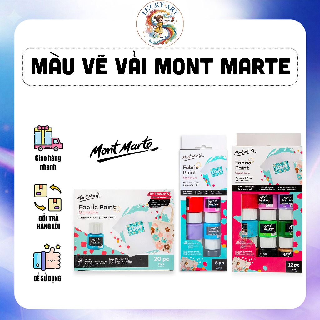 Màu Vẽ Vải Mont Marte - Fabric Paint - LUCKY ART