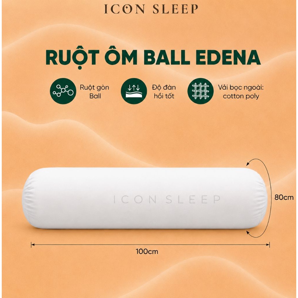 Ruột Gối Ôm Ball Edena Chính Hãng - Gối Ôm Êm Ái, Mềm Mại, Độ Phồng Cao