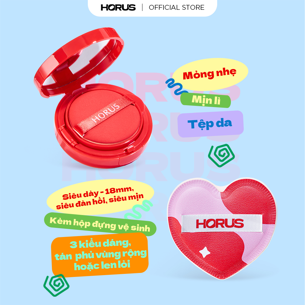 Combo HORUS Phấn nước Dream Cover Air Cushion 10g + Horus Mút trang điểm Emotional Expression Puff