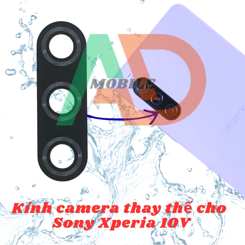 Kính camera sau thay cho máy Sony Xperia 10V (10 Mark 5) có kèm keo dán