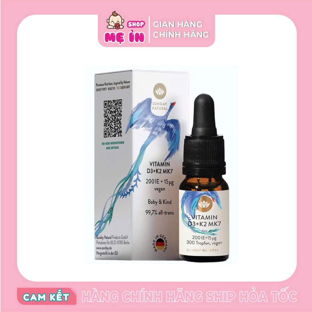 Vitamin D3K2 Sunday Natural D3+K2 MK7 Đức 10ml