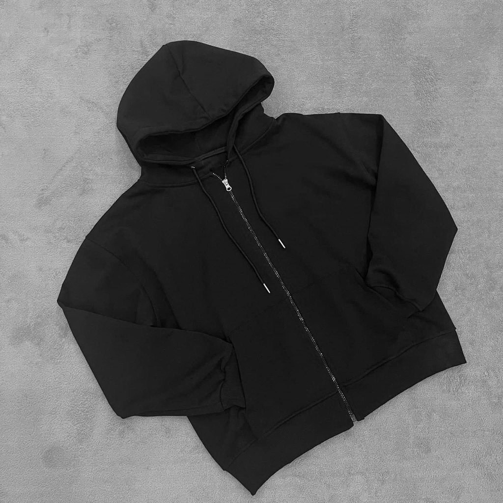 Áo Khoác Hodie, Hodie Zip Trơn Vải CVC Nỉ Bông Cao Cấp 650gr