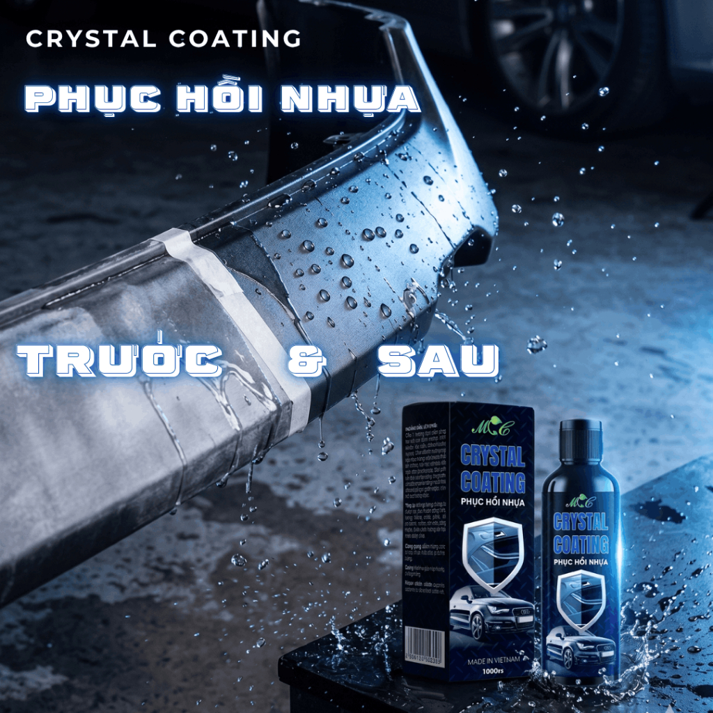 Dung Dịch Phục Hồi Nhựa Nhám Xe Máy Ô Tô, Làm Đen Nhựa Bạc Màu, Chống Bám Bụi, Crystal Coating 100gr