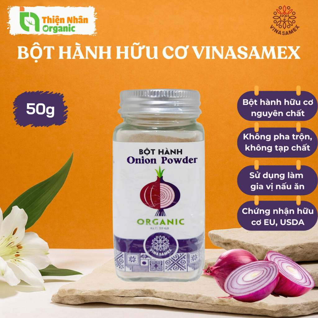 Bột Hành Hữu Cơ Vinasamex Organic Onion Powder 50g