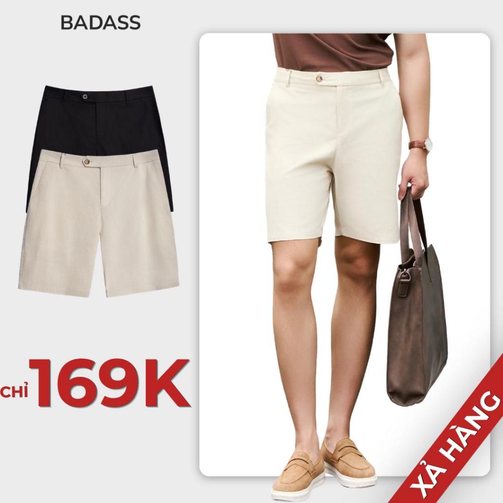 [XẢ HÀNG OUTLET] Quần short nam BADASS (360 Boutique) vải linen đũi - QSDTK613
