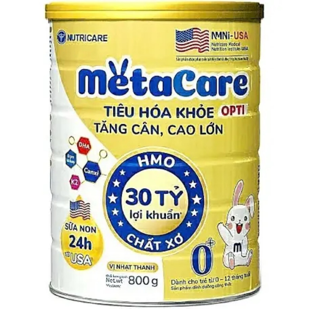 Sữa Bột Metacare Opti vàng lon 800g đủ số cho bé