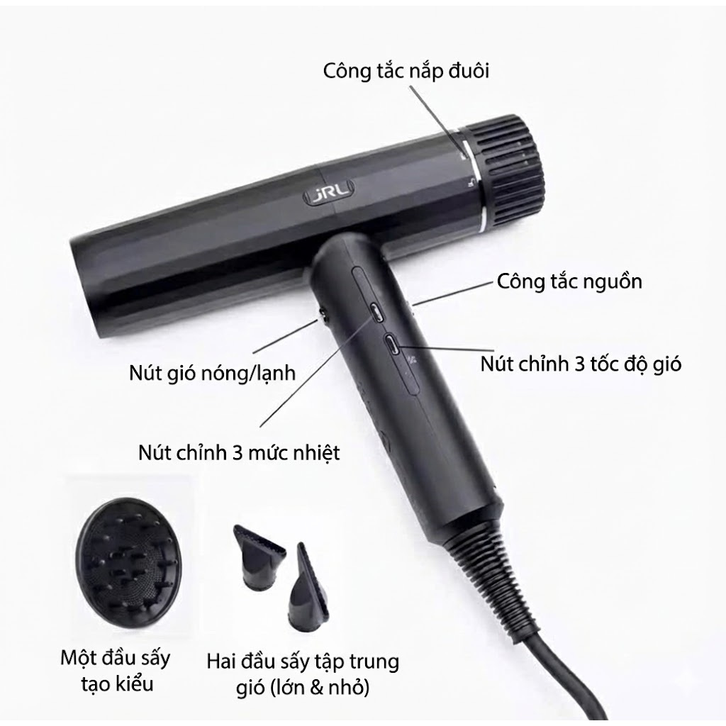 Máy Sấy Tóc JRL Forte Pro 1850W - Động Cơ 100.000 Vòng/Phút Siêu Mạnh myphamsuongsuong3500