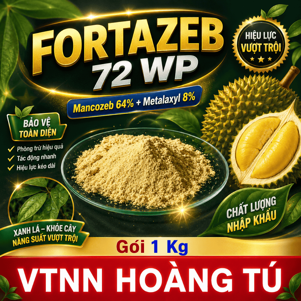 Gói 1kg - Thuốc Trừ Bệnh Fortazeb 72WP ( Mancozeb 64% +  Metalaxyl 8% )